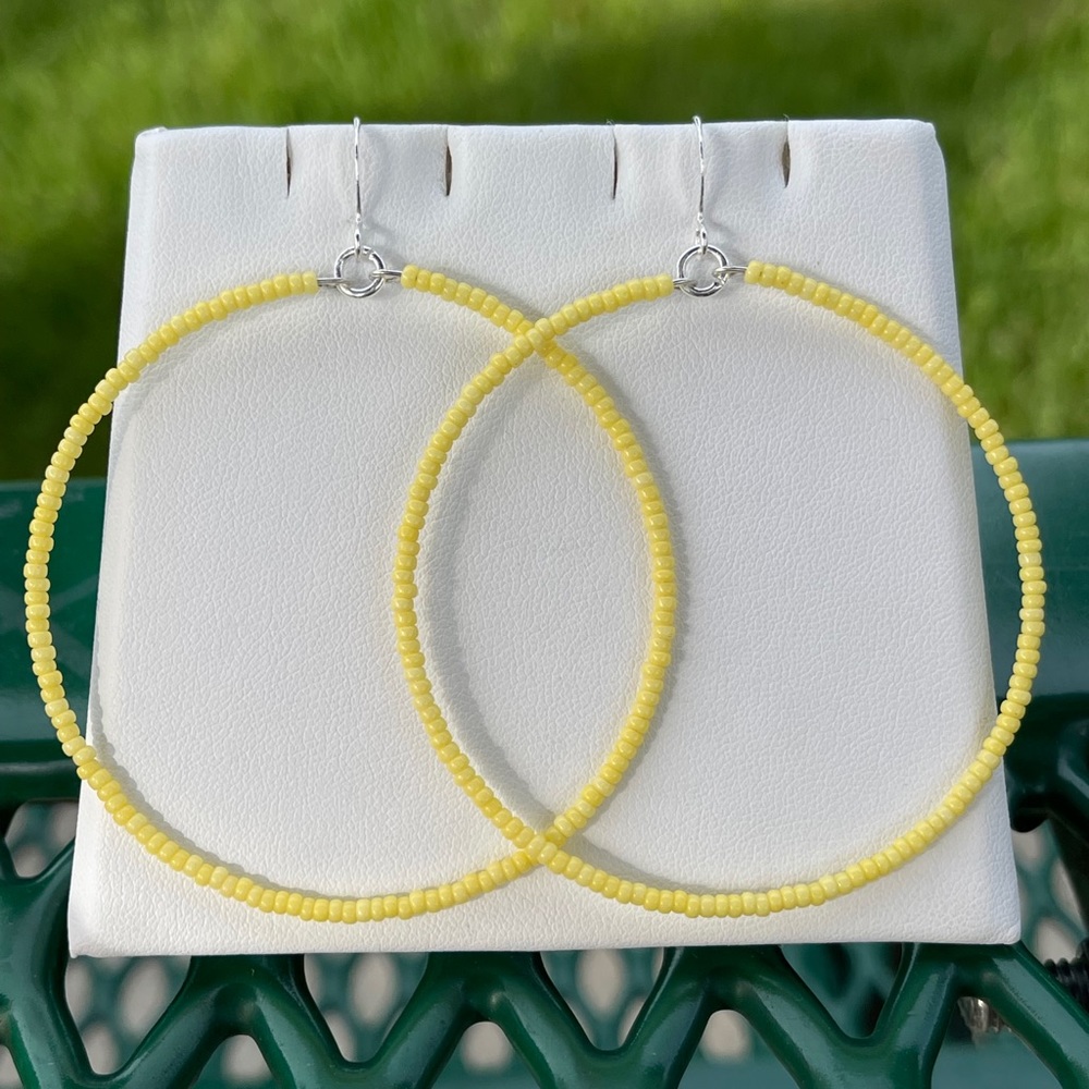 Buttercup Yellow Hoop Earrings
